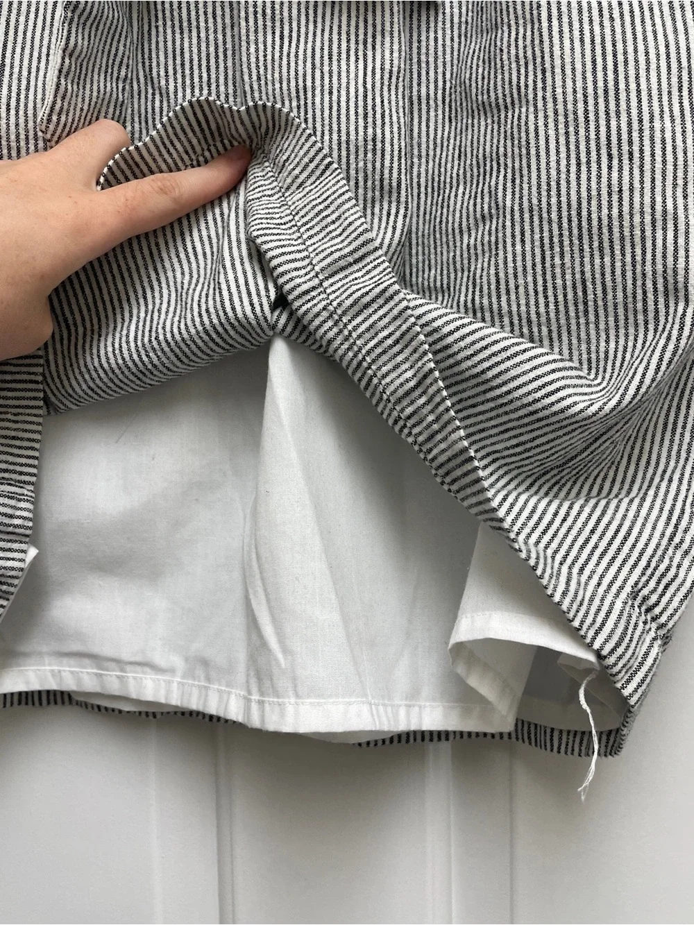 Striped Waist Mini Skirt - Black & White